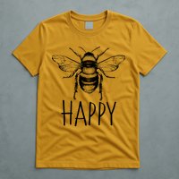 Cute Vintage Bee Happy T-Shirt