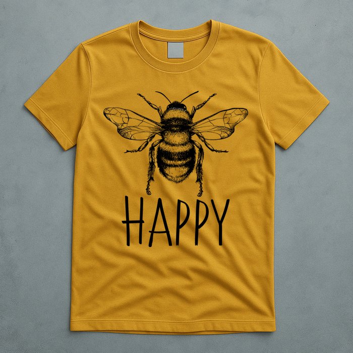 Cute Vintage Bee Happy T-Shirt