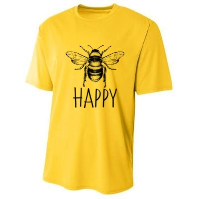 Cute Vintage Bee Happy Youth Performance Sprint T-Shirt