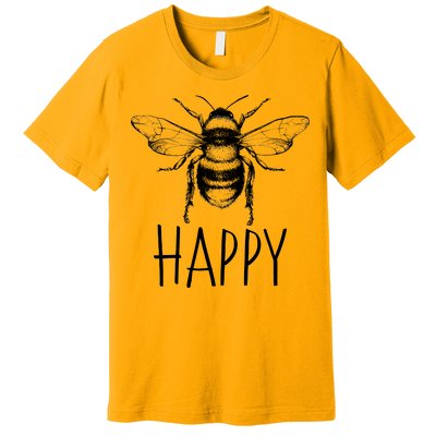 Cute Vintage Bee Happy Premium T-Shirt