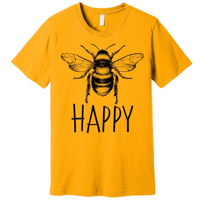 Cute Vintage Bee Happy Premium T-Shirt