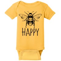 Cute Vintage Bee Happy Baby Bodysuit