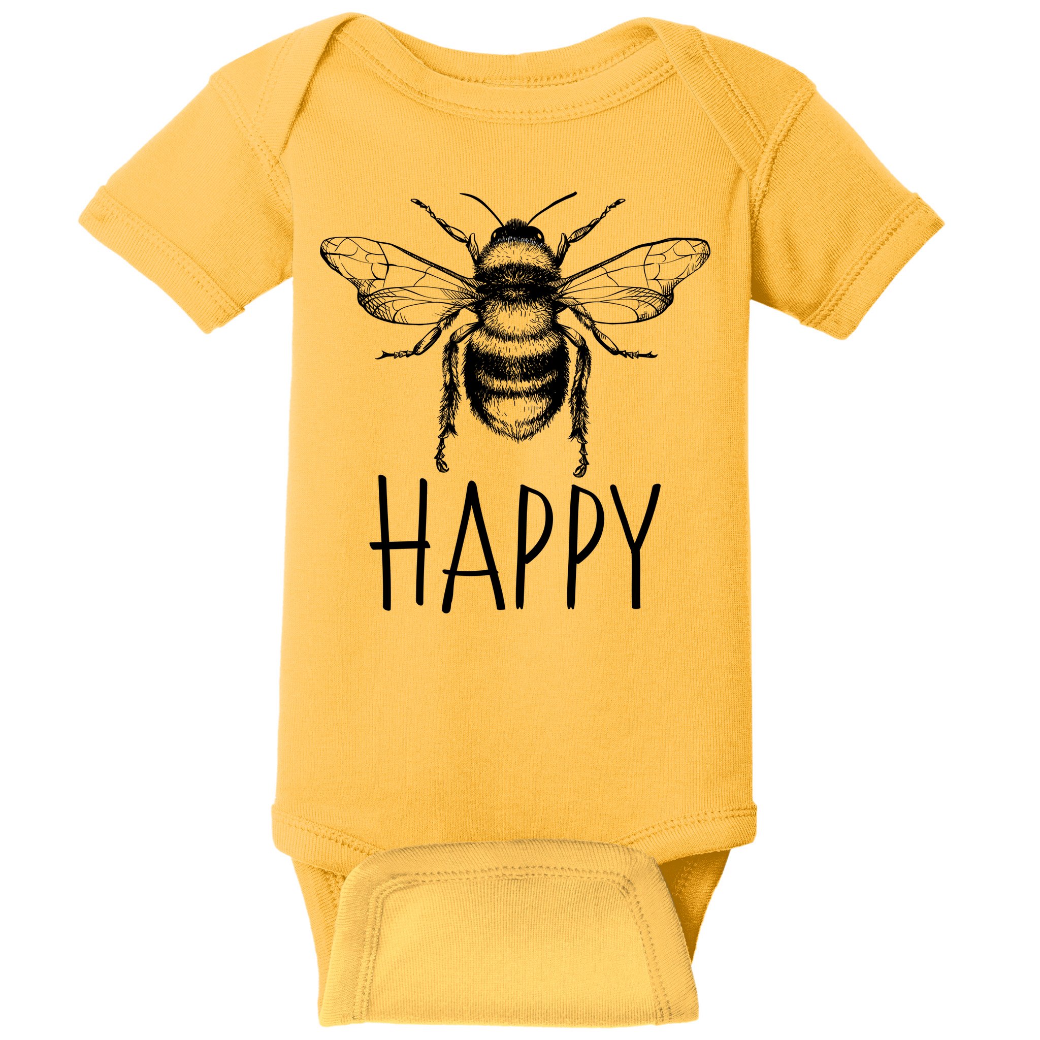 Cute Vintage Bee Happy Baby Bodysuit