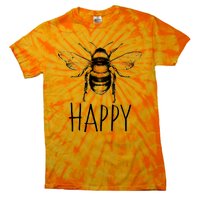 Cute Vintage Bee Happy Tie-Dye T-Shirt