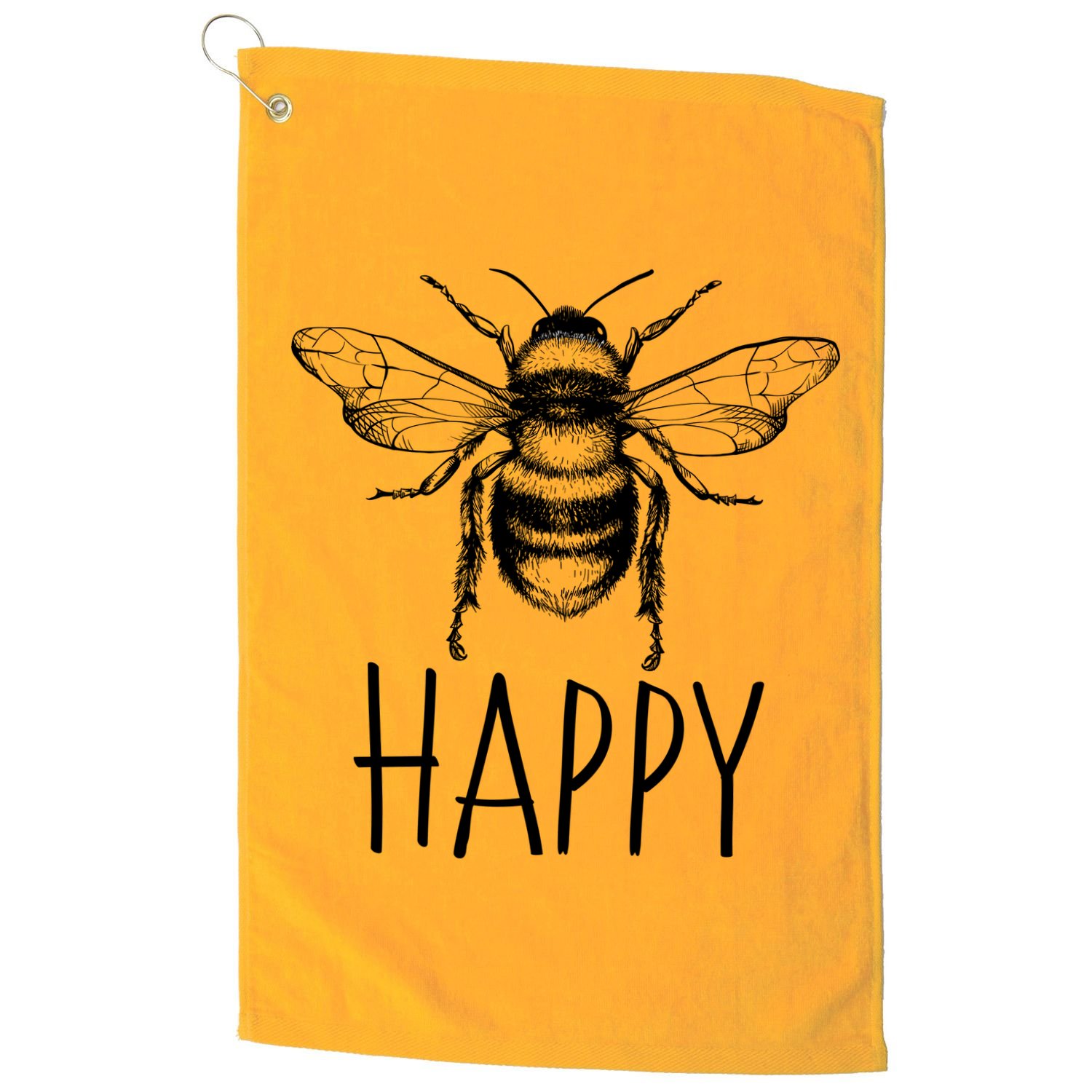 Cute Vintage Bee Happy Golf Towel