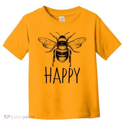 Cute Vintage Bee Happy Toddler T-Shirt