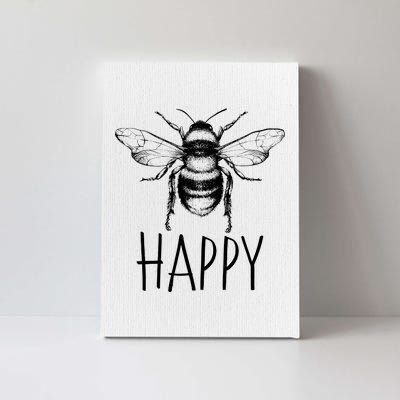 Cute Vintage Bee Happy Canvas