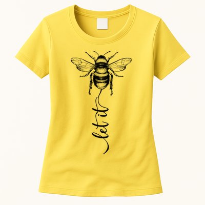 Cute Vintage Let It Bee Womens T-Shirt