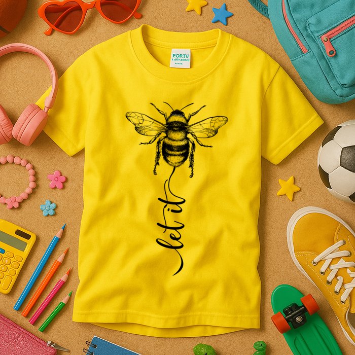 Cute Vintage Let It Bee Kids T-Shirt