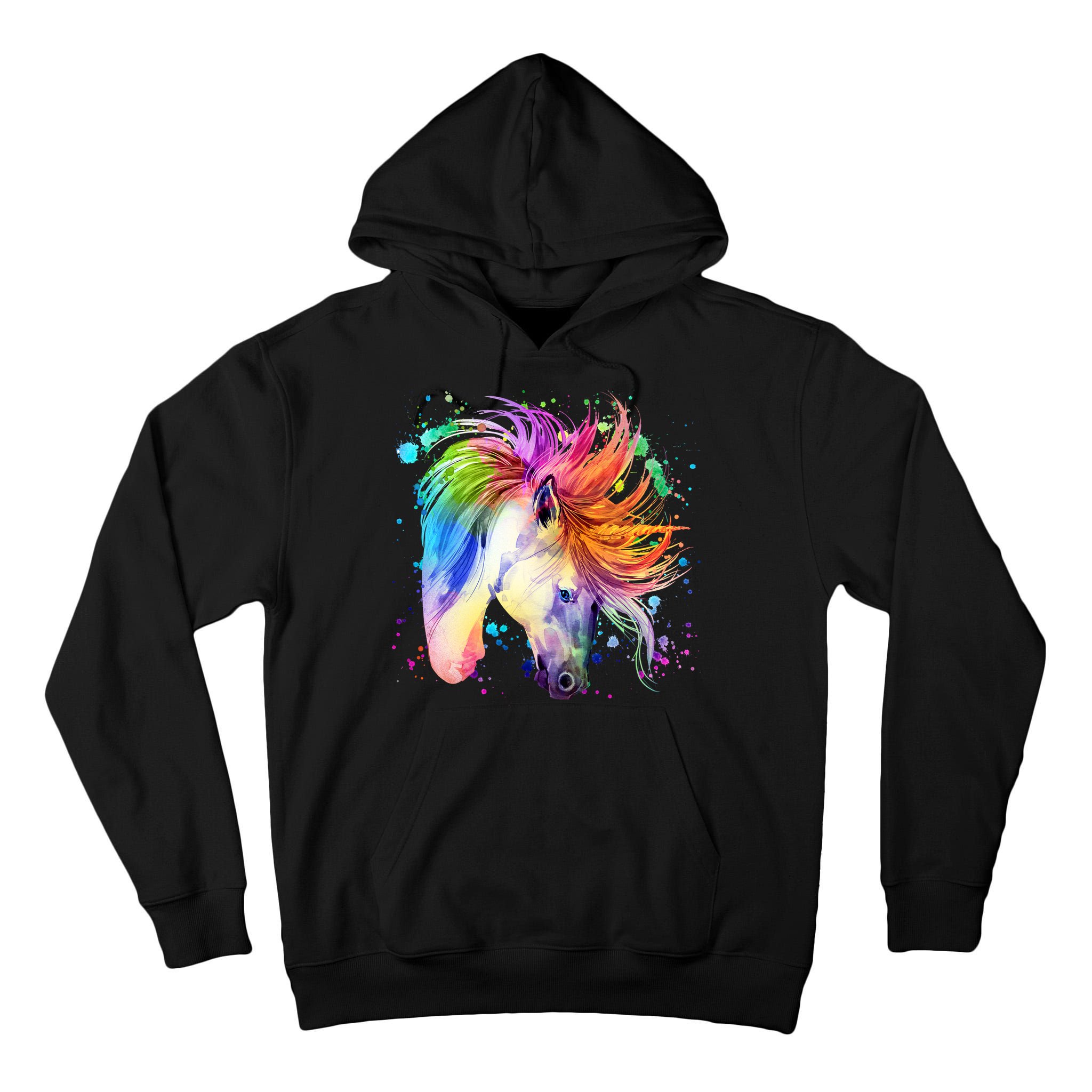 Cute Watercolor Rainbow Unicorn Tall Hoodie