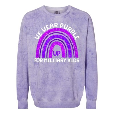 Cute We Wear Purple Up For Military Kids Purple Rainbow Colorblast Crewneck Sweatshirt