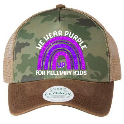 Cute We Wear Purple Up For Military Kids Purple Rainbow Legacy Tie Dye Trucker Hat