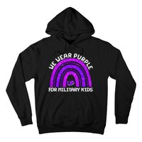 Cute We Wear Purple Up For Military Kids Purple Rainbow Hoodie