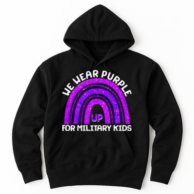 Cute We Wear Purple Up For Military Kids Purple Rainbow Hoodie