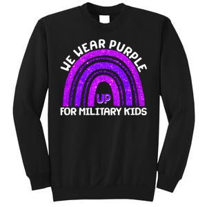 Cute We Wear Purple Up For Military Kids Purple Rainbow Sweatshirt