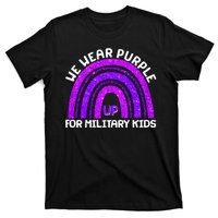 Cute We Wear Purple Up For Military Kids Purple Rainbow T-Shirt