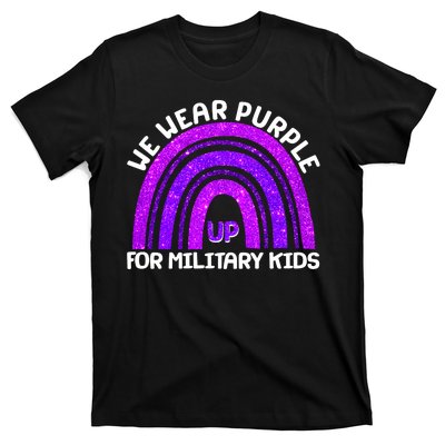 Cute We Wear Purple Up For Military Kids Purple Rainbow T-Shirt