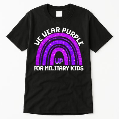 Cute We Wear Purple Up For Military Kids Purple Rainbow Tall T-Shirt