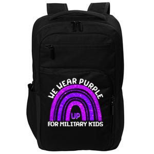 Cute We Wear Purple Up For Military Kids Purple Rainbow Impact Tech Backpack