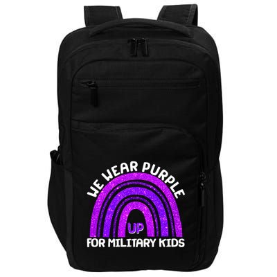 Cute We Wear Purple Up For Military Kids Purple Rainbow Impact Tech Backpack