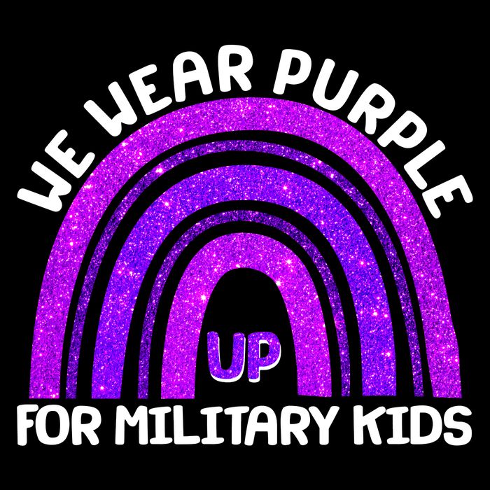 Cute We Wear Purple Up For Military Kids Purple Rainbow Button
