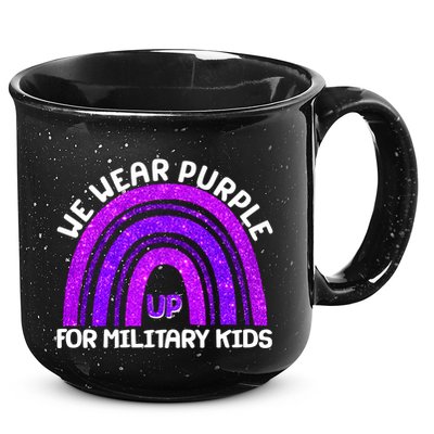 Cute We Wear Purple Up For Military Kids Purple Rainbow 15oz Campfire Ceramic Mug