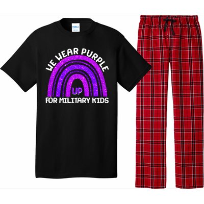 Cute We Wear Purple Up For Military Kids Purple Rainbow Pajama Set