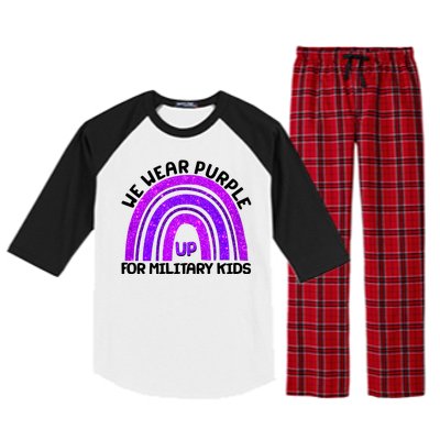 Cute We Wear Purple Up For Military Kids Purple Rainbow Raglan Sleeve Pajama Set