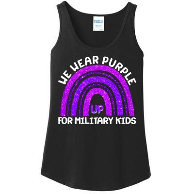 Cute We Wear Purple Up For Military Kids Purple Rainbow Ladies Essential Tank