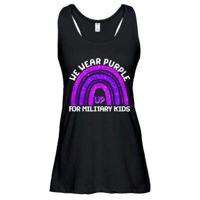 Cute We Wear Purple Up For Military Kids Purple Rainbow Ladies Essential Flowy Tank