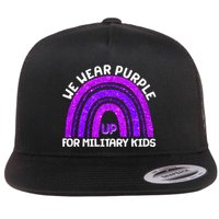 Cute We Wear Purple Up For Military Kids Purple Rainbow Flatbill Hat