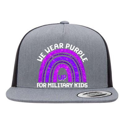 Cute We Wear Purple Up For Military Kids Purple Rainbow Flat Bill Trucker Hat