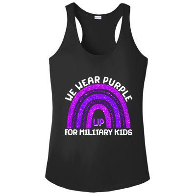 Cute We Wear Purple Up For Military Kids Purple Rainbow Ladies PosiCharge Competitor Racerback Tank