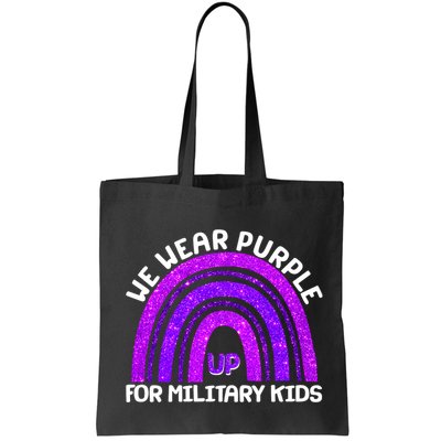 Cute We Wear Purple Up For Military Kids Purple Rainbow Bag