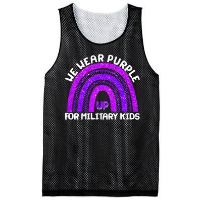 Cute We Wear Purple Up For Military Kids Purple Rainbow Mesh Reversible Basketball Jersey Tank