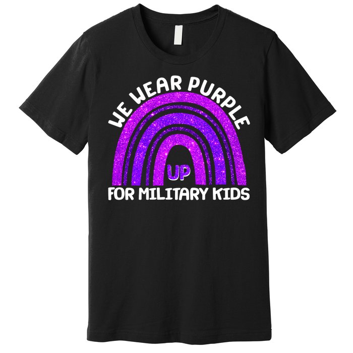 Cute We Wear Purple Up For Military Kids Purple Rainbow Premium T-Shirt