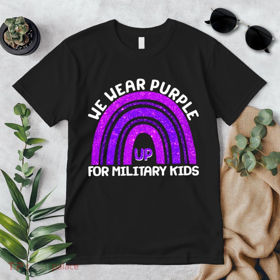 Cute We Wear Purple Up For Military Kids Purple Rainbow Premium T-Shirt