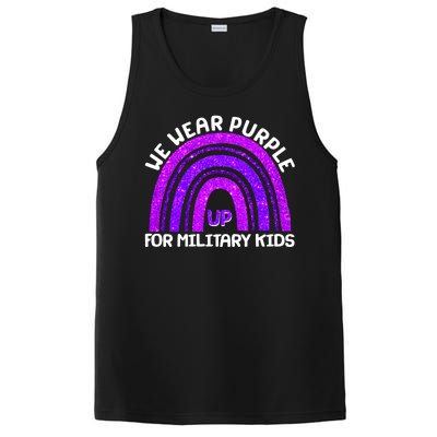 Cute We Wear Purple Up For Military Kids Purple Rainbow PosiCharge Competitor Tank