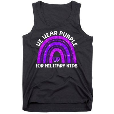 Cute We Wear Purple Up For Military Kids Purple Rainbow Tank Top