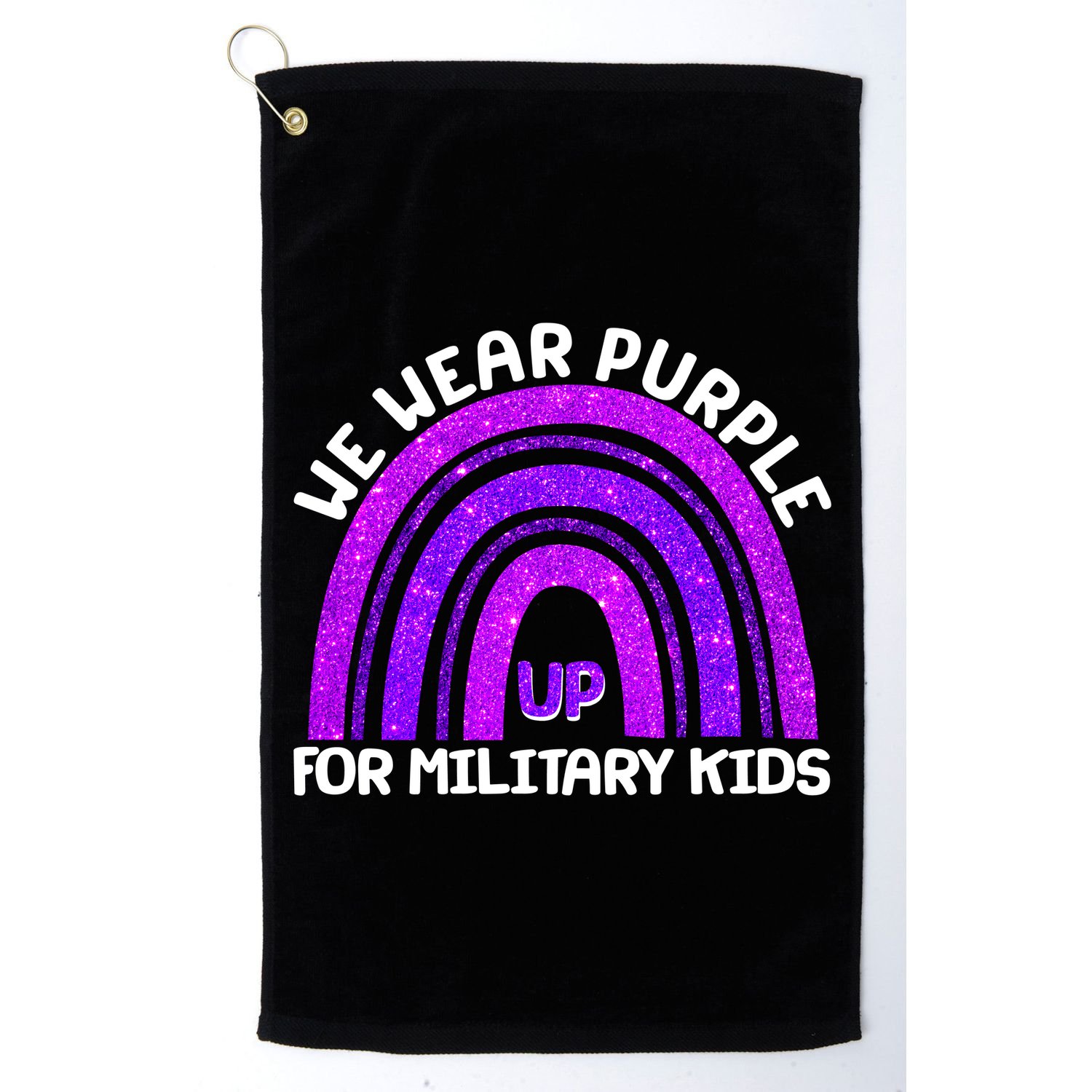 Cute We Wear Purple Up For Military Kids Purple Rainbow Golf Towel