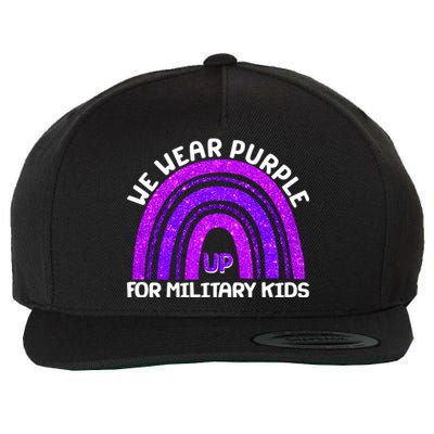 Cute We Wear Purple Up For Military Kids Purple Rainbow Wool Snapback Cap