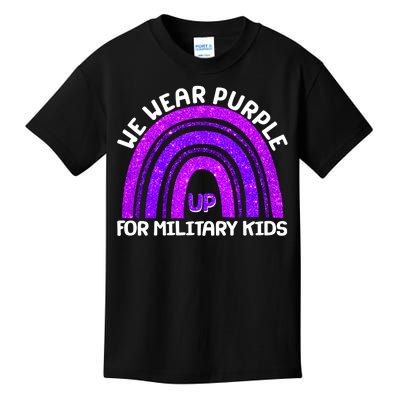 Cute We Wear Purple Up For Military Kids Purple Rainbow Kids T-Shirt