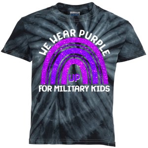 Cute We Wear Purple Up For Military Kids Purple Rainbow Kids Tie-Dye T-Shirt