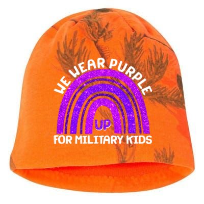 Cute We Wear Purple Up For Military Kids Purple Rainbow Kati - Camo Knit Beanie