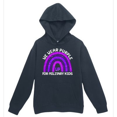 Cute We Wear Purple Up For Military Kids Purple Rainbow Urban Pullover Hoodie