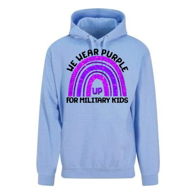 Cute We Wear Purple Up For Military Kids Purple Rainbow Unisex Surf Hoodie