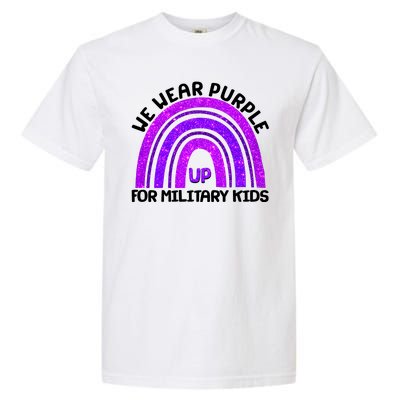 Cute We Wear Purple Up For Military Kids Purple Rainbow Garment-Dyed Heavyweight T-Shirt