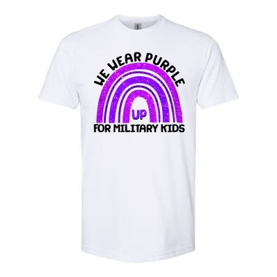 Cute We Wear Purple Up For Military Kids Purple Rainbow Softstyle CVC T-Shirt