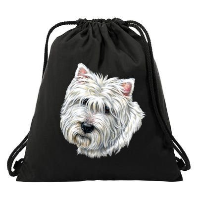 Cute Westie Dog Drawstring Bag