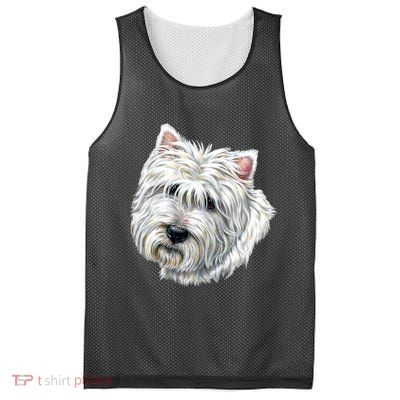 Cute Westie Dog Mesh Reversible Basketball Jersey Tank